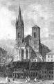 Kostel sv. Mikuláše. Pohled od východu kolem roku 1850