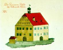 Old grammar school. K. Huss around 1820
