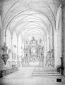 Františkánský kostel. Interiér. Pohled na východní chor. Kritzler 1869