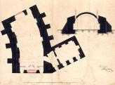 Divadlo. Půdorysný plán divadla v Horní bráně. Haberzettl 1850
