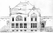 Knihovna. Projekt 1908. Jižní fasáda