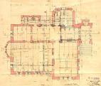 Knihovna. Stavební plán 1908. Půdorys