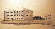 Vojenská nemocnice. Budova v roce 1850. V. Prökl
