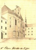 Klášter klarisek. Kostel od SZ. V. Prökl 1846