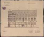 Návrh východního průčelí Módního domu Hanse Stockera, Reinhold Weisse, 1912, ASÚ Cheb.