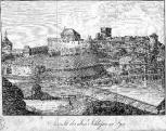 Celkový pohled na hrad od severu kolem roku 1820