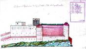 Celkový pohled na hrad od severu. K. Huss 1808