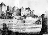 Celkový pohled na hrad od SV. Kolem 1830