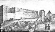 Chebský hrad od severu v roce 1844. V. Prökl