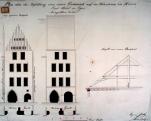 Dům Schirding. Plán na zřízení nového krovu a střechy, V. Prökl, 1832