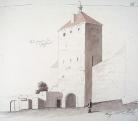 Mlýnská brána kolem roku 1840. V. Prökl